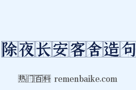 除夜长安客舍造句是什么意思的图片